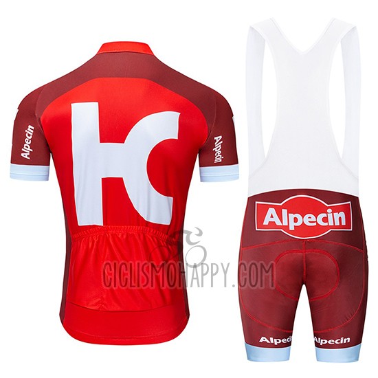 Katusha Alpecin Cycling Jersey Bib Short 2019 Short Sleeve Red White